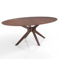 Table à manger ovale en Mdf avec structure en bois massif - Fulmine