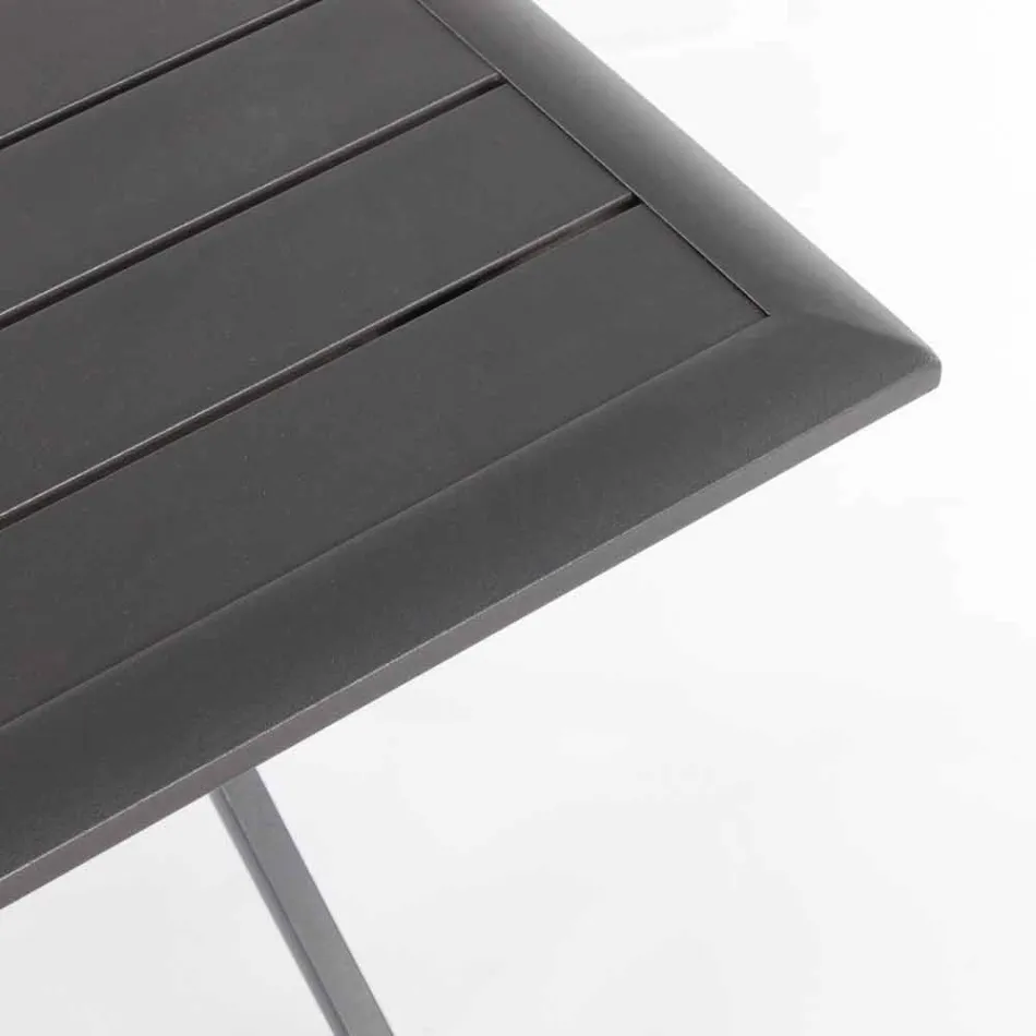 Table à manger d'extérieur en aluminium avec structure pliante - Hunt Viadurini