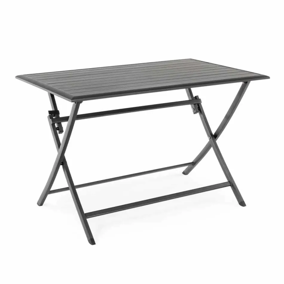 Table à manger d'extérieur en aluminium avec structure pliante - Hunt Viadurini