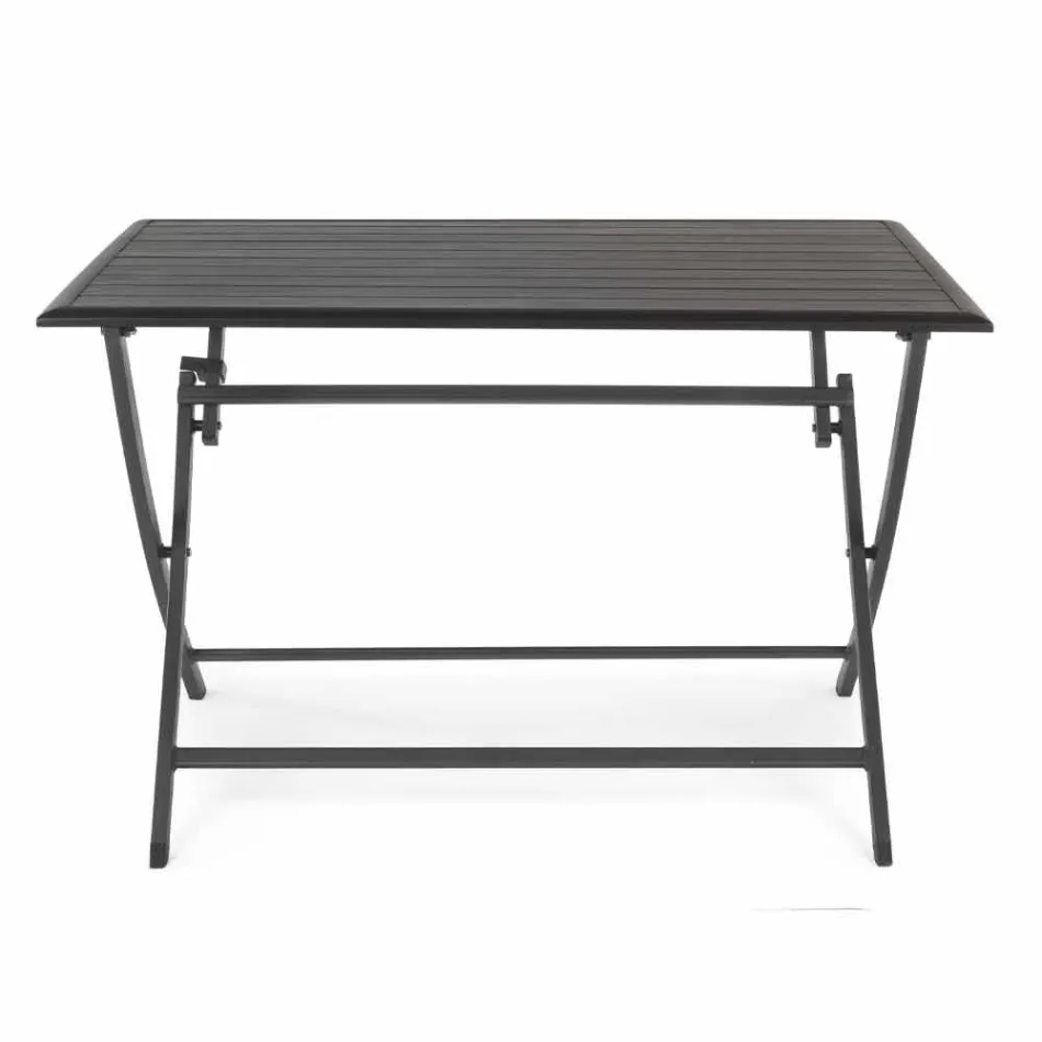 Table à manger d'extérieur en aluminium avec structure pliante - Hunt Viadurini