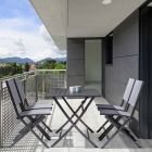 Table à manger d'extérieur en aluminium avec structure pliante - Hunt Viadurini