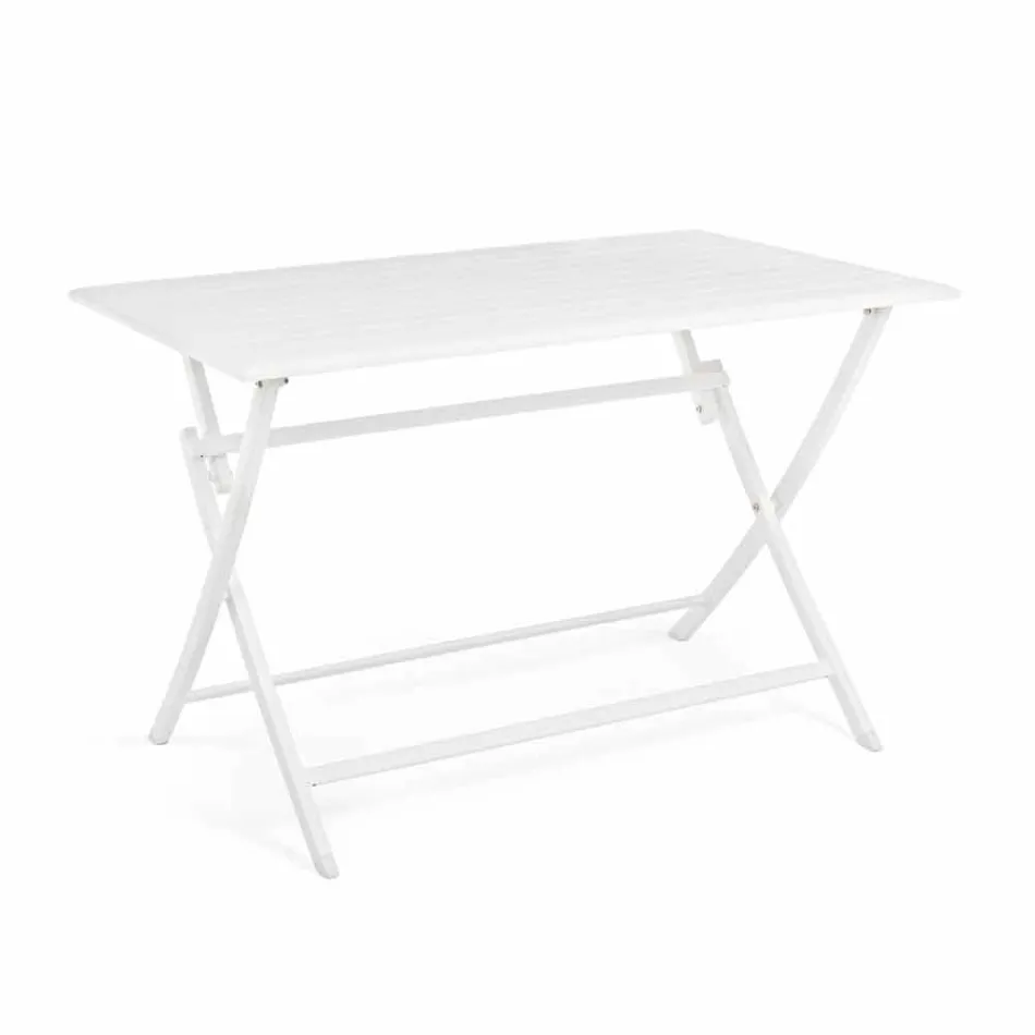 Table à manger d'extérieur en aluminium avec structure pliante - Hunt Viadurini