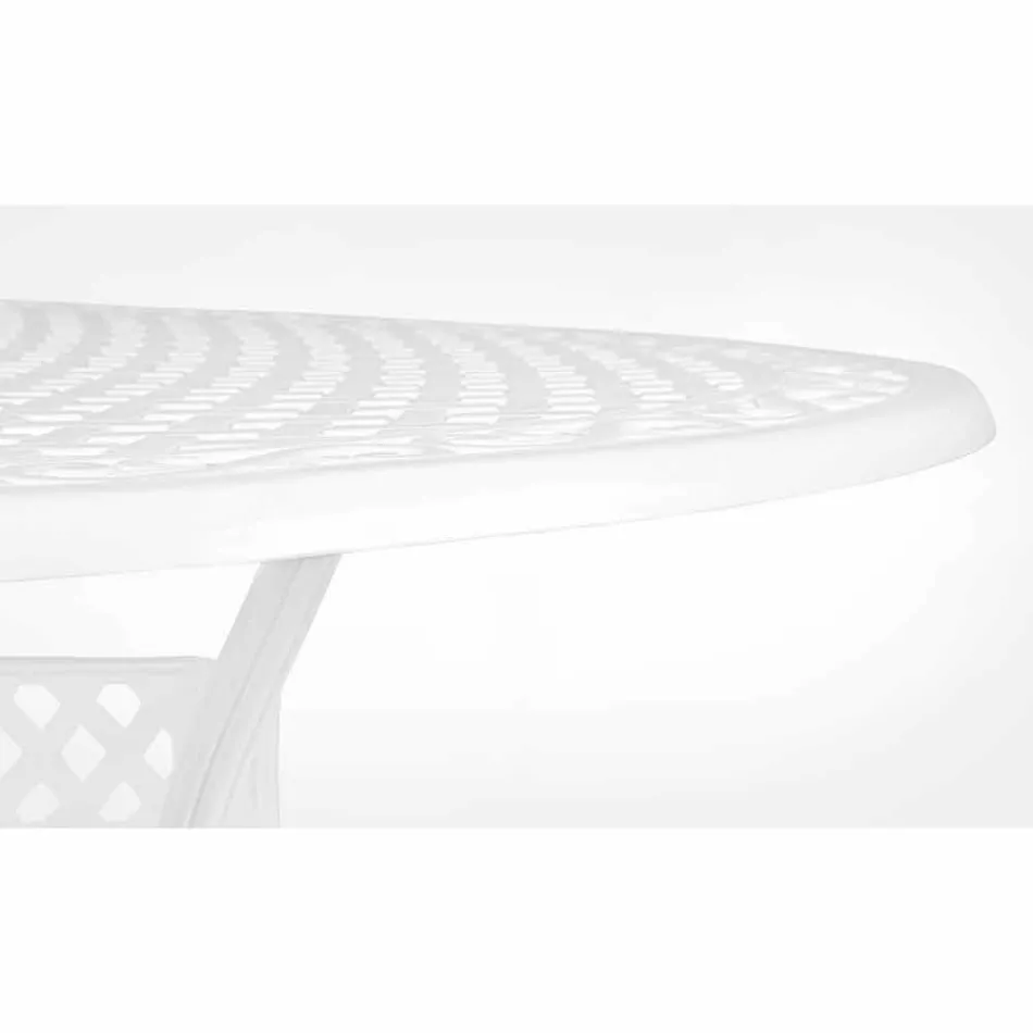 Table à manger d'extérieur en aluminium peint blanc ou anthracite - Quick Viadurini
