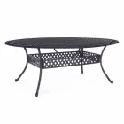 Table à manger d'extérieur en aluminium peint blanc ou anthracite - Quick Viadurini