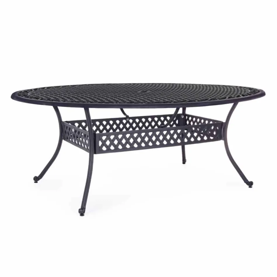 Table à manger d'extérieur en aluminium peint blanc ou anthracite - Quick Viadurini