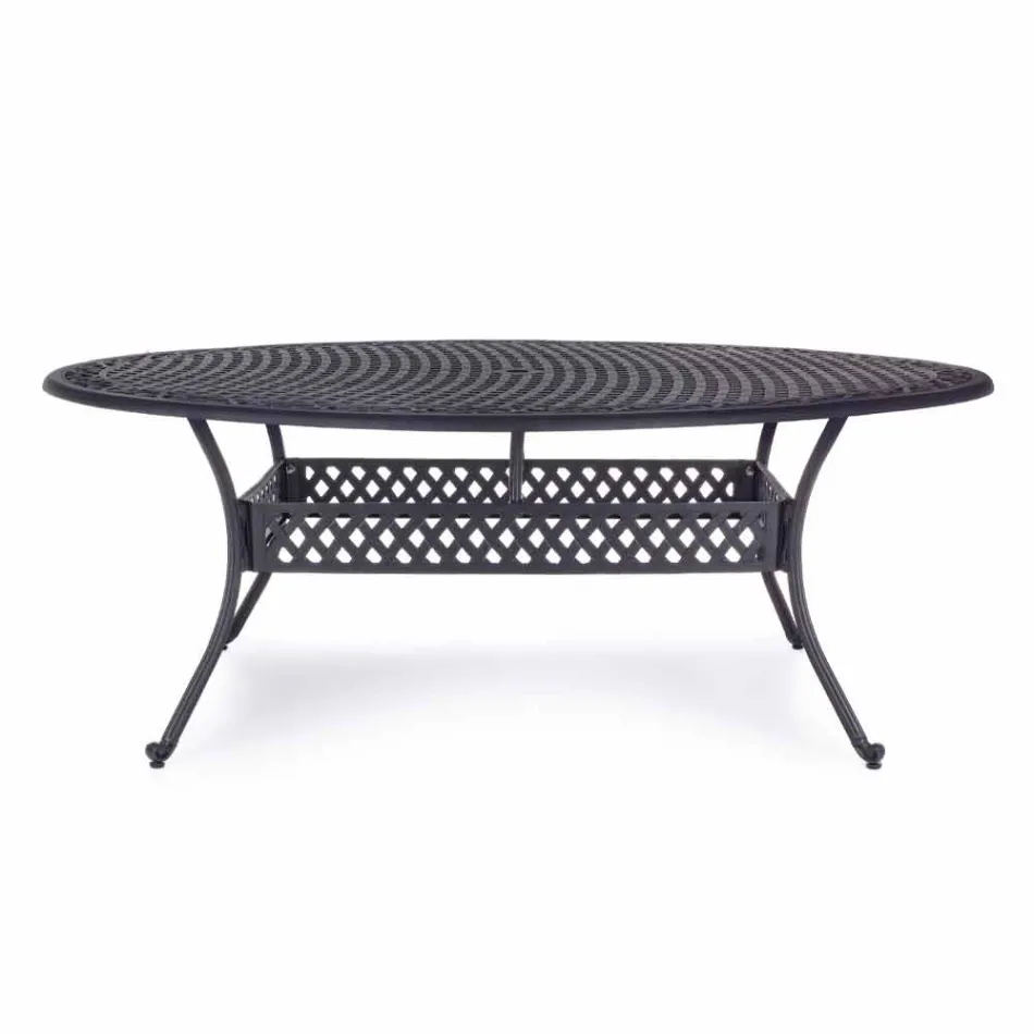 Table à manger d'extérieur en aluminium peint blanc ou anthracite - Quick Viadurini