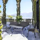 Table à manger d'extérieur en aluminium peint blanc ou anthracite - Quick Viadurini