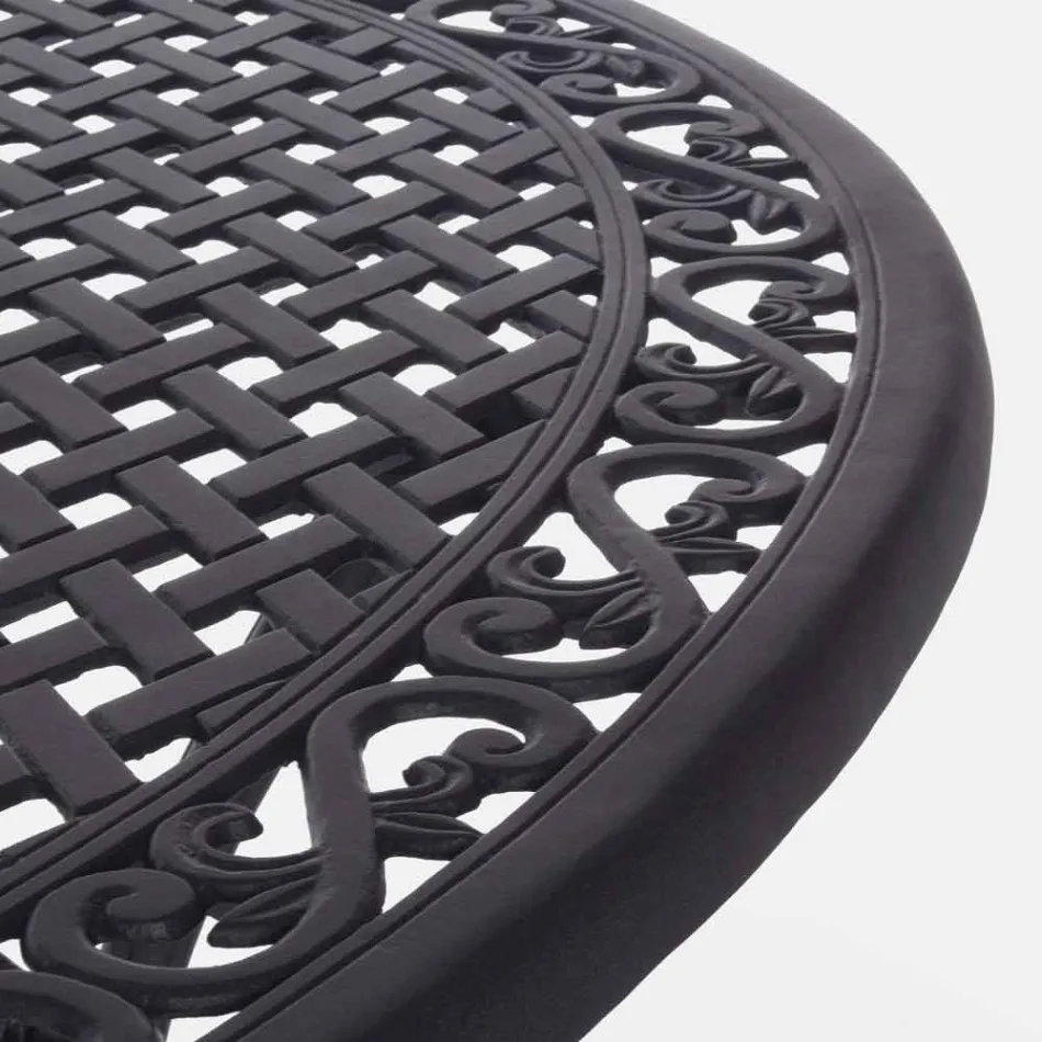 Table à manger d'extérieur en aluminium peint blanc ou anthracite - Quick Viadurini