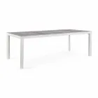 Table à manger d'extérieur en céramique et aluminium, Homemotion - Salem Viadurini