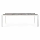 Table à manger d'extérieur en céramique et aluminium, Homemotion - Salem Viadurini