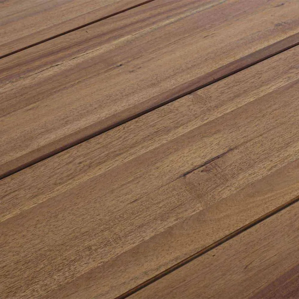 Table de salle à manger d'extérieur en bois d'acacia finition à l'huile - Leonard Viadurini