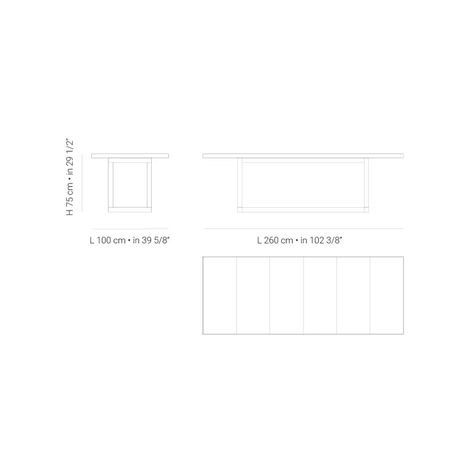 Table à manger de jardin en bois d'Iroko et grès Made in Italy - Bresson Viadurini