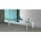 Plateau en verre et base en bois massif Made in Italy - Presino Viadurini