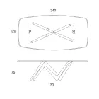 Table à manger Plateau Verre et Pieds Polyuréthane 2 Tailles - Stalto Viadurini