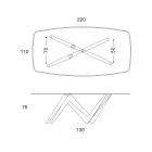 Table à manger Plateau Verre et Pieds Polyuréthane 2 Tailles - Stalto Viadurini