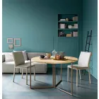 Table à manger pliante moderne en bois et métal fabriquée en Italie - Menelao Viadurini