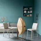 Table à manger pliante moderne en bois et métal fabriquée en Italie - Menelao Viadurini