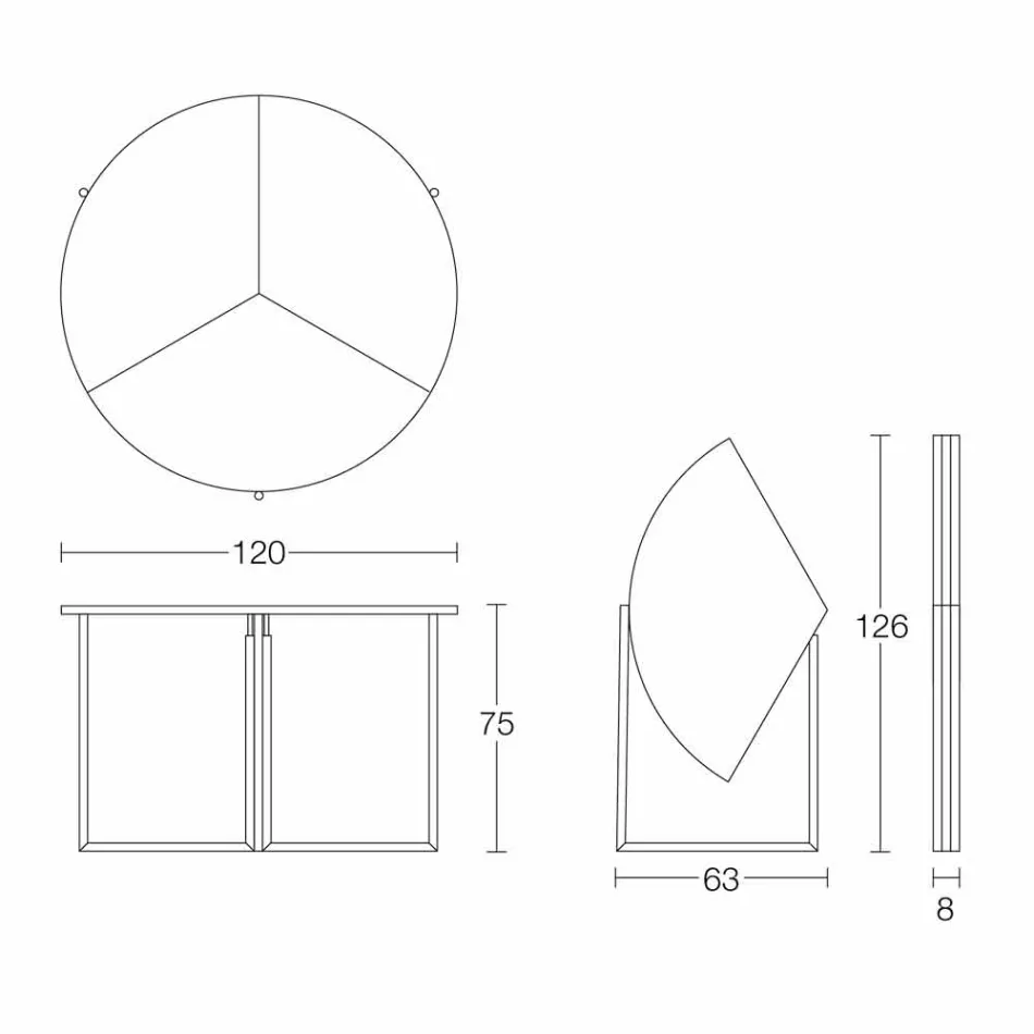 Table à manger pliante moderne en bois et métal fabriquée en Italie - Menelao Viadurini