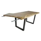 Table à manger plaquée en chêne noué Masellato Made in Italy - Pilar Viadurini