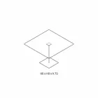 Table de salle à manger carrée en verre extralight et métal Made in Italy - Dolce Viadurini