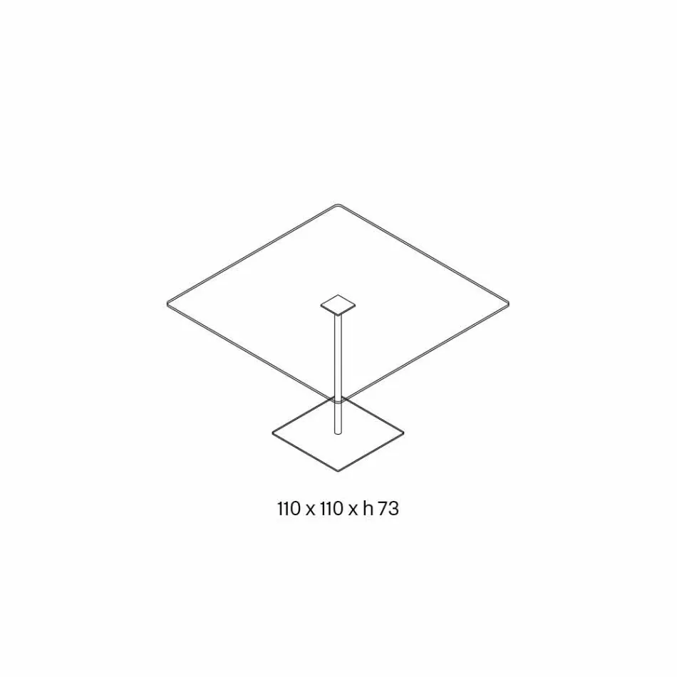 Table de salle à manger carrée en verre extralight et métal Made in Italy - Dolce Viadurini