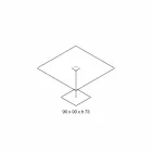 Table de salle à manger carrée en verre extralight et métal Made in Italy - Dolce Viadurini