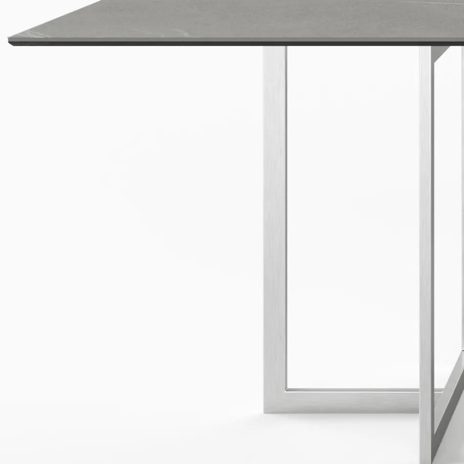 Table à manger rectangulaire en grès cérame Made in Italy - Emilio Viadurini