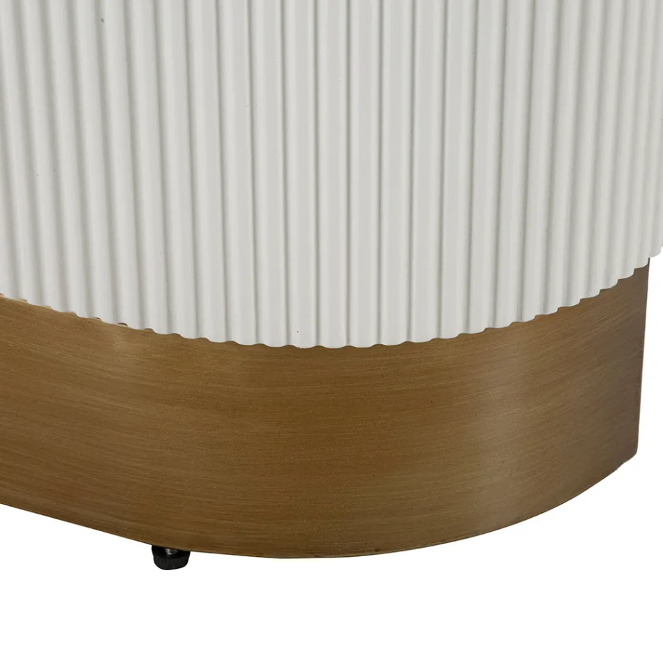 Table à manger rectangulaire en bois décorée de lignes en relief - Rachel Viadurini