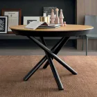 Table à manger ronde extensible avec plateau en bois Made in Italy - Crodino Viadurini