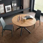 Table à manger ronde extensible avec plateau en bois Made in Italy - Crodino Viadurini