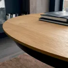 Table à manger ronde extensible avec plateau en bois Made in Italy - Crodino Viadurini