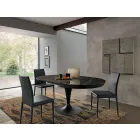 Table à manger ronde extensible en céramique Laminam Made in Italy - Lupetto Viadurini