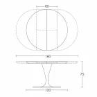 Table à manger ronde extensible en céramique Laminam Made in Italy - Lupetto Viadurini