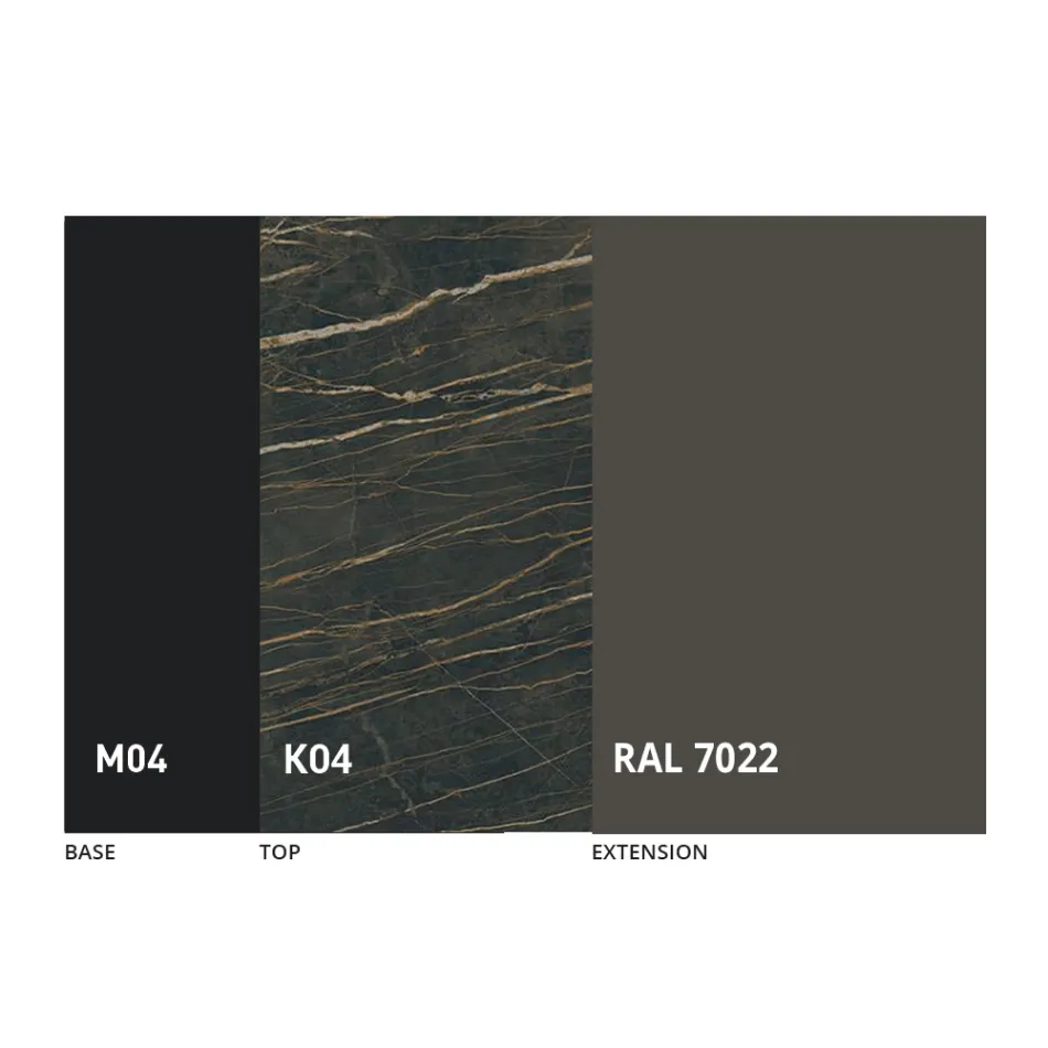 Table à manger ronde extensible en céramique Laminam Made in Italy - Lupetto Viadurini