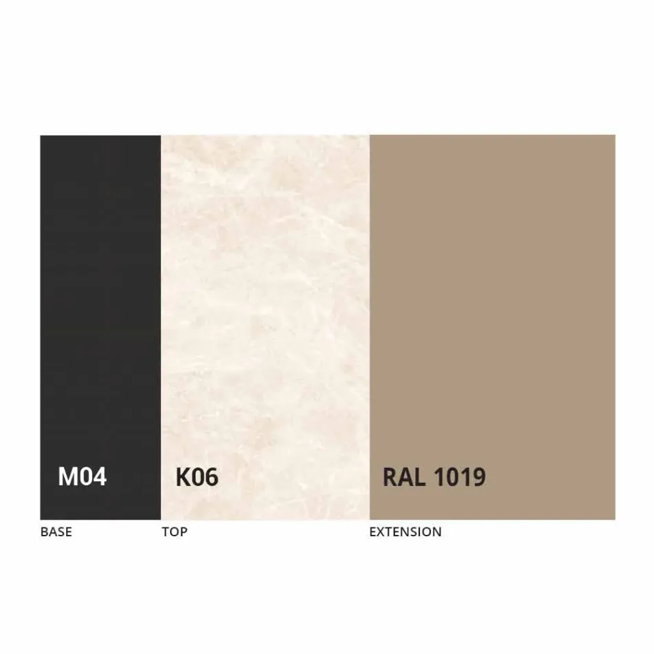 Table à manger ronde extensible en céramique Laminam Made in Italy - Lupetto Viadurini