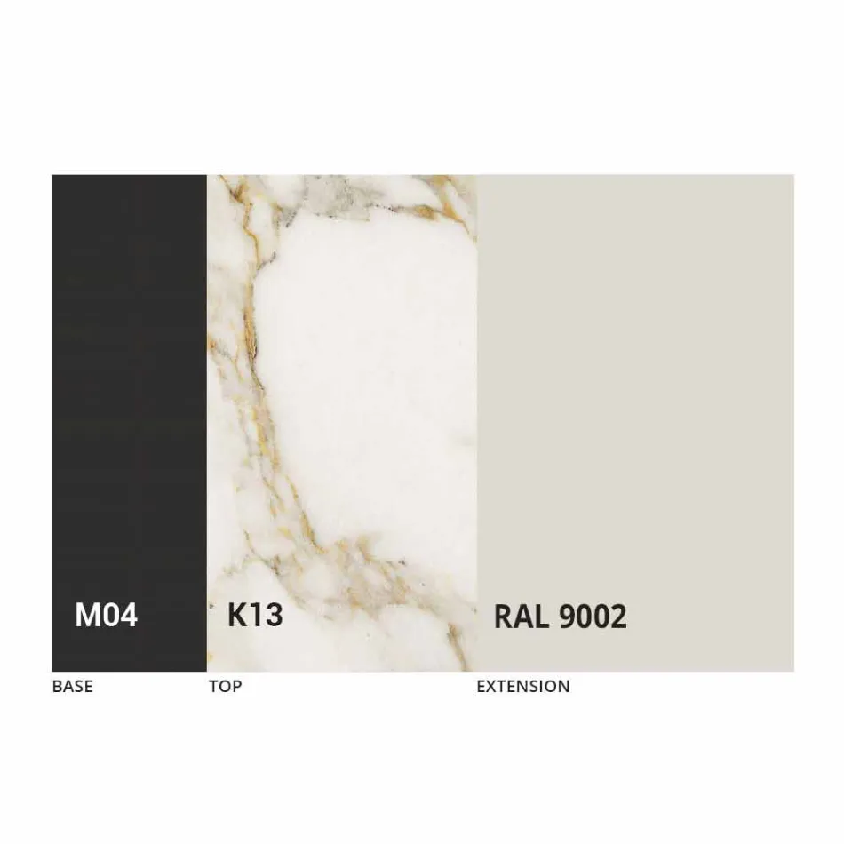 Table à manger ronde extensible en céramique Laminam Made in Italy - Lupetto Viadurini