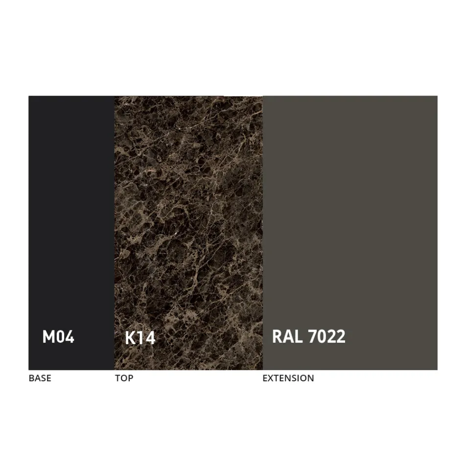 Table à manger ronde extensible en céramique Laminam Made in Italy - Lupetto Viadurini