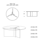 Table à manger ronde avec base et plateau en verre Made in Italy - Charles Viadurini