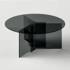 Table à manger ronde avec base et plateau en verre Made in Italy - Charles Viadurini