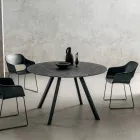Table à manger ronde avec plateau en HPL stratifié fabriqué en Italie - Lingotto Viadurini