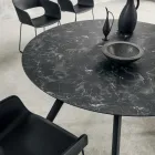 Table à manger ronde avec plateau en HPL stratifié fabriqué en Italie - Lingotto Viadurini