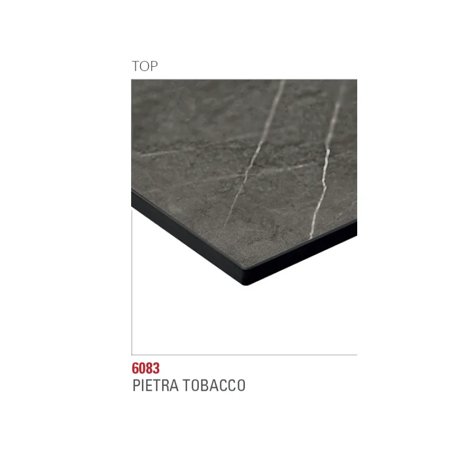 Table à manger ronde avec plateau en HPL stratifié fabriqué en Italie - Lingotto Viadurini