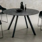 Table à manger ronde avec plateau en HPL stratifié fabriqué en Italie - Lingotto Viadurini