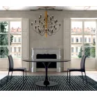 Table à manger ronde avec plateau en stratifié fabriquée en Italie – Dollars Viadurini