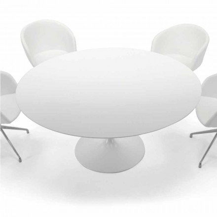 Table à manger ronde avec plateau en stratifié fabriquée en Italie – Dollars Viadurini