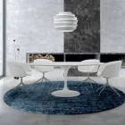 Table à manger ronde avec plateau en stratifié fabriquée en Italie – Dollars Viadurini