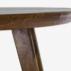 Table à manger ronde Homemotion avec plateau en manguier - Rondolo Viadurini