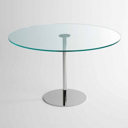 Table à manger ronde avec plateau en verre extralight Made in Italy - Dolce Viadurini