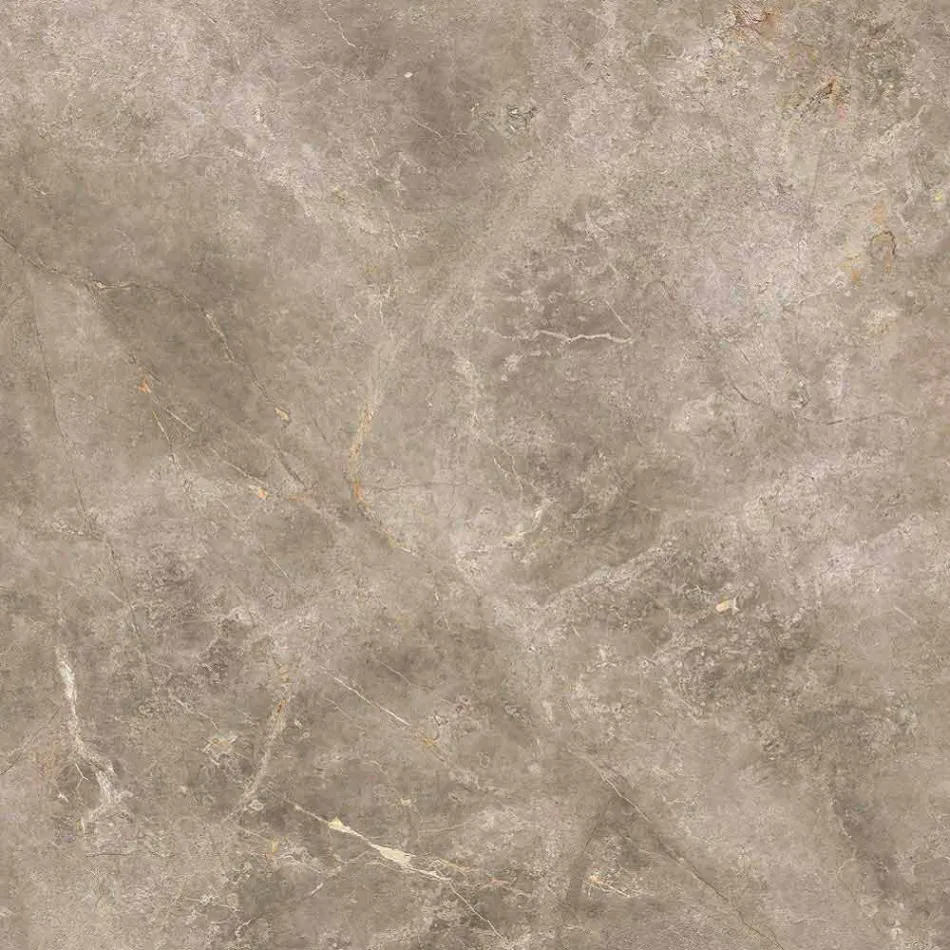 Table à manger ronde design en grès poli et bois Made in Italy - Madame Viadurini