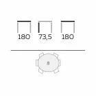 Table à manger ronde design en grès poli et bois Made in Italy - Madame Viadurini